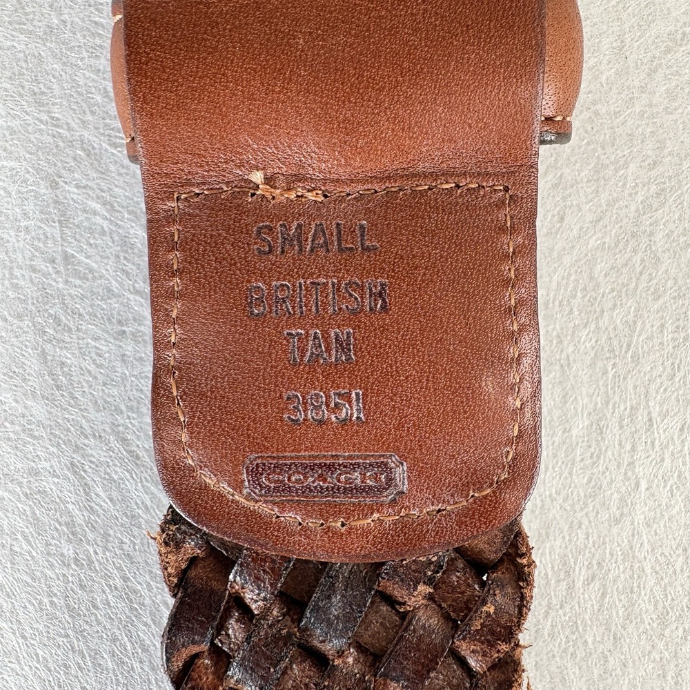 VTG Coach Leather Braided Belt 3851 S Preppy Woven Boho British Tan Buckle 31" L - Picture 4 of 9